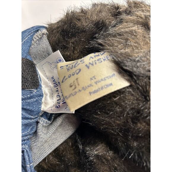 VTG Build A Bear Cub Med Size 19" Brown Plush Overalls Bandana NO BAB 0n Paws - Picture 4 of 9